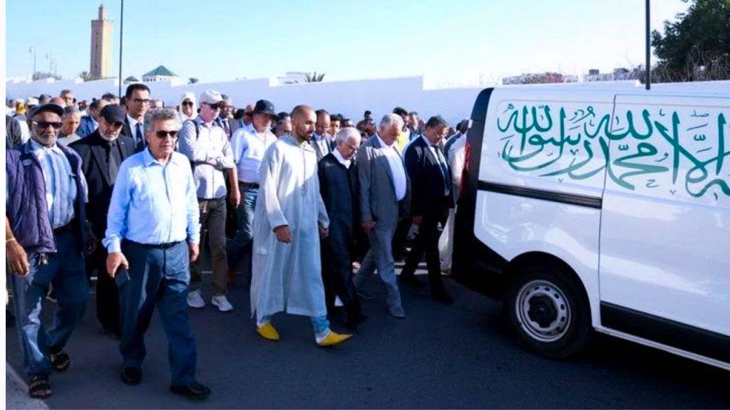 جريدة الاخبار 24 % - تشييع أحمد شوقي بنيوب وداعًا لقيدوم الحقوقيين المغاربة والمندوب الوزاري المكلف بحقوق الإنسان