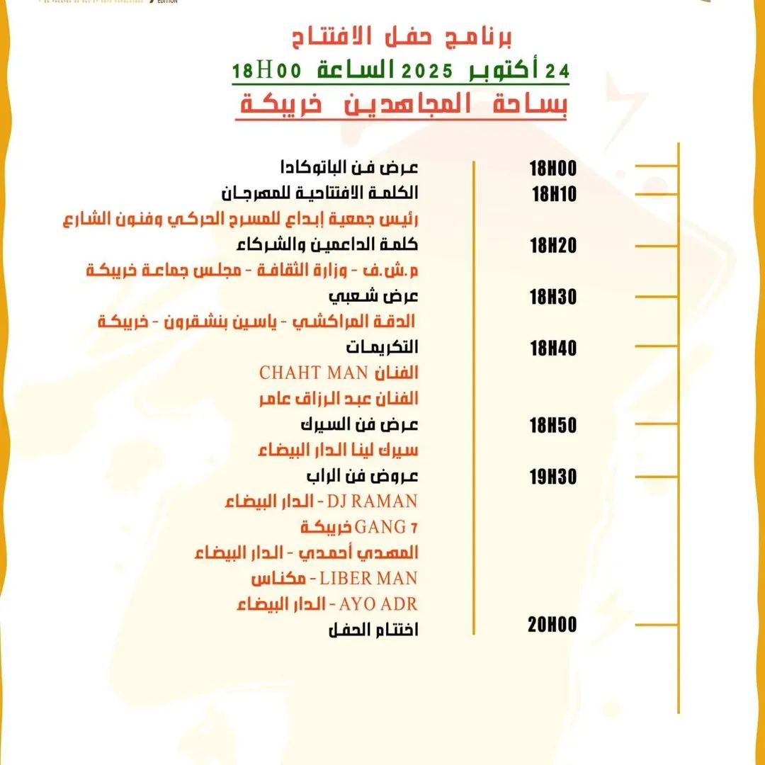 جريدة الاخبار 24 % - خريبكة تحتضن الدورة السابعة لمهرجان شوارع آرت لفنون الشارع